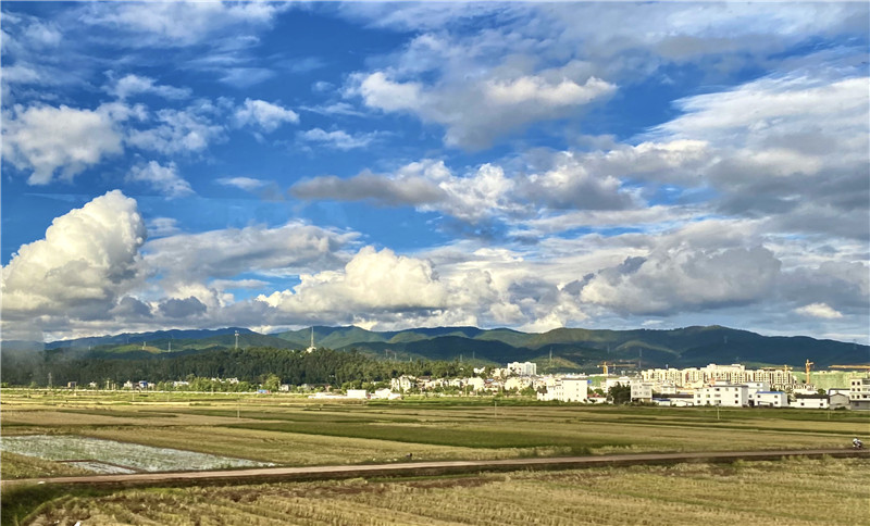 斑斓、七彩桥、草原、余辉(图1)